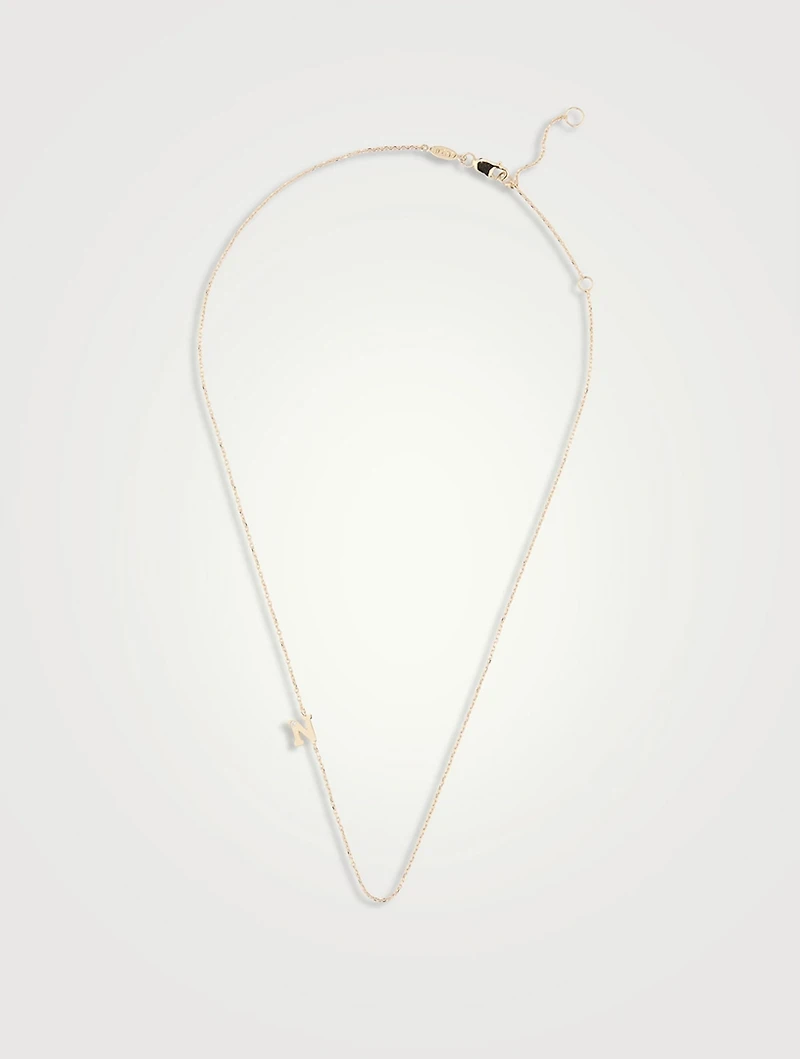 Love Letter 14K Gold N Initial Single Diamond Necklace