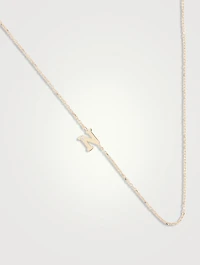 Love Letter 14K Gold N Initial Single Diamond Necklace
