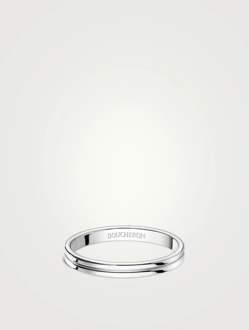 Small Godron Platinum Wedding Band