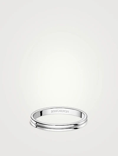 Small Godron Platinum Wedding Band