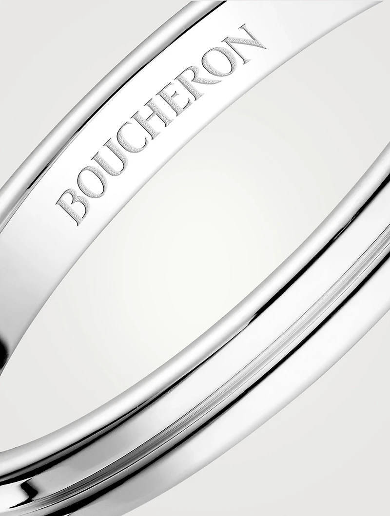 Small Godron Platinum Wedding Band