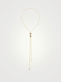 Quatre Classique 18K Gold Tie Necklace With Brown PVD And Diamonds