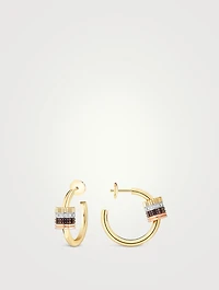 Quatre Classique 18K Gold Earrings With Brown PVD And Diamonds