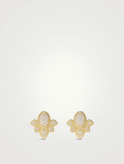 Serpent Bohème Vintage 18K Gold Stud Earrings With Diamonds