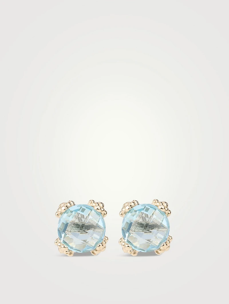 Mini Dew Drop 14K Gold Cluster Stud Earrings With Diamonds