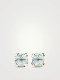 Mini Dew Drop 14K Gold Cluster Stud Earrings With Diamonds