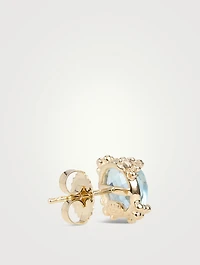 Mini Dew Drop 14K Gold Cluster Stud Earrings With Diamonds