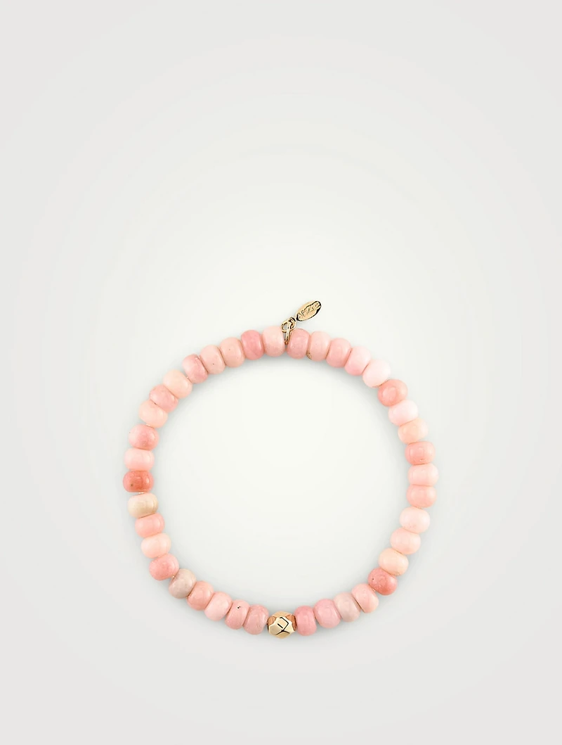 Bohème 14K Gold Pink Opal Rondelle Bracelet