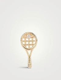 Love Letter Kelly 14K Gold Tennis Racket Stud Earring With Diamond
