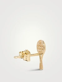 Love Letter Kelly 14K Gold Tennis Racket Stud Earring With Diamond