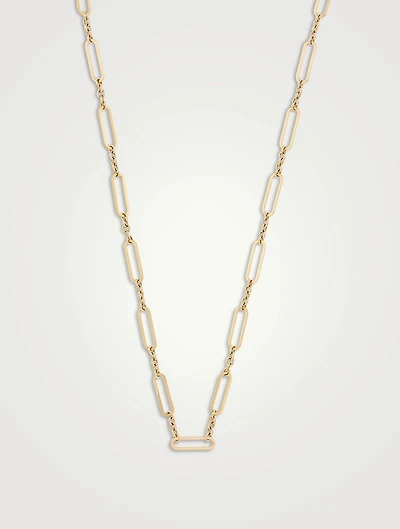 14K Gold Vintage Open Link Paper Clip Chain
