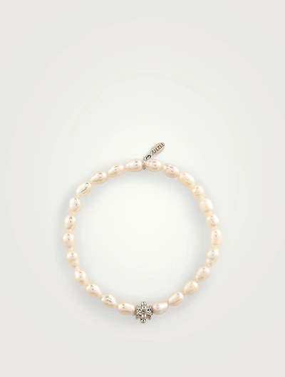 Bohème Silver And White Keshi Pearl Bracelet