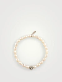Bohème Silver And White Keshi Pearl Bracelet