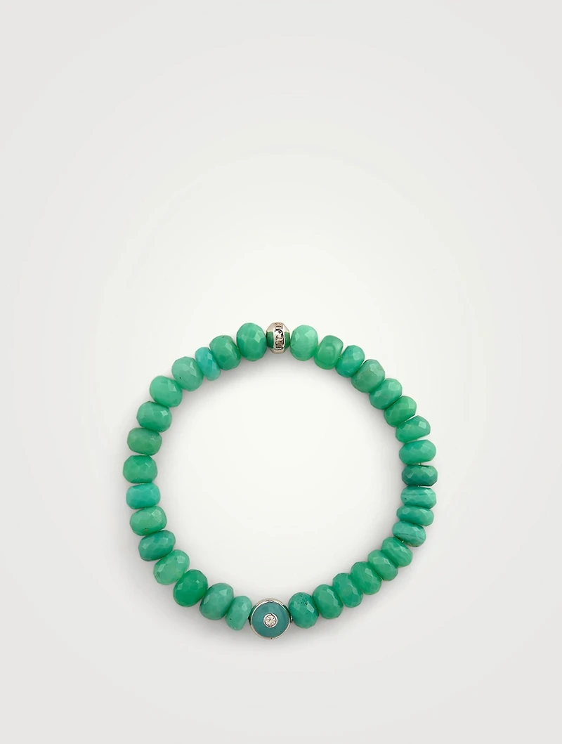 Jac+Jo Soul Silver And Chrysoprase Rondelle Beaded Bracelet