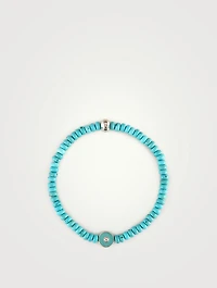 Jac+Jo Turquoise Beaded Bracelet With Silver Evil Eye