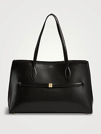 Lounge Embroidered Leather Tote Bag