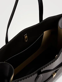 Lounge Embroidered Leather Tote Bag