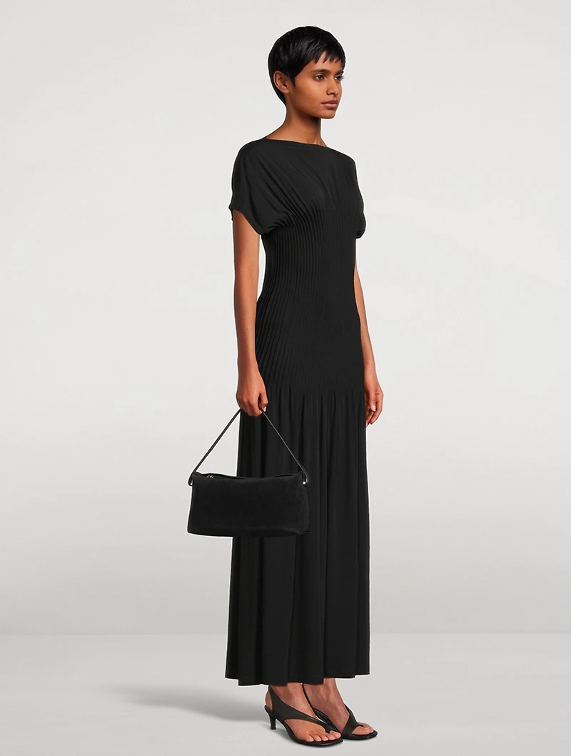 Scoop Suede Clutch