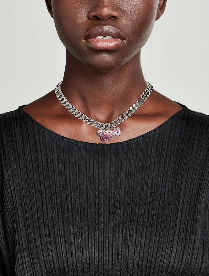 The Heart Balloon Pave Chain Necklace