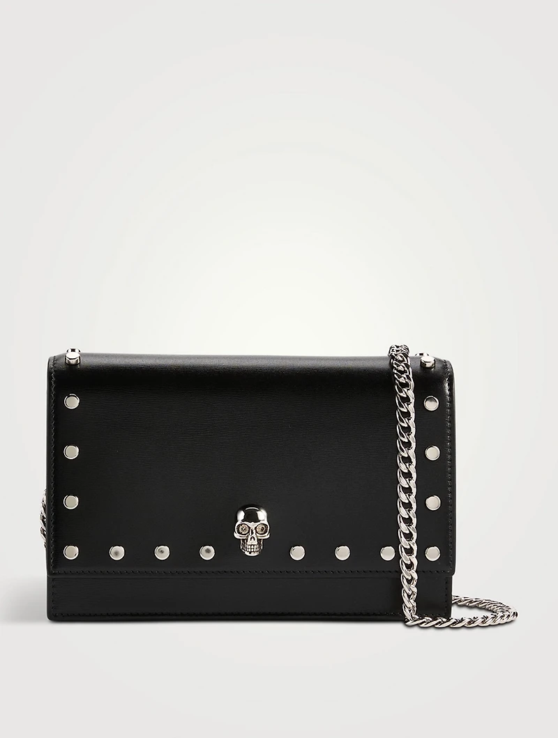 Small Skull Studded Leather Crossbody Bag
