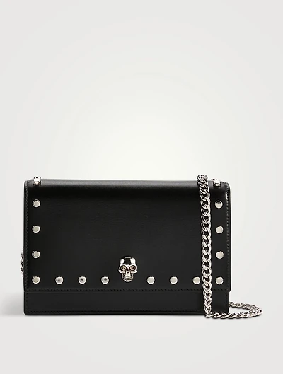 Small Skull Studded Leather Crossbody Bag