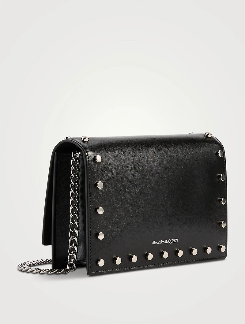 Small Skull Studded Leather Crossbody Bag