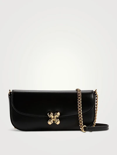 Small Skull Flower Leather Bag