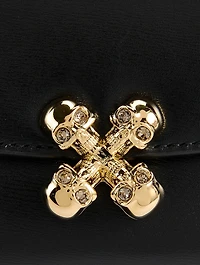 Small Skull Flower Leather Bag