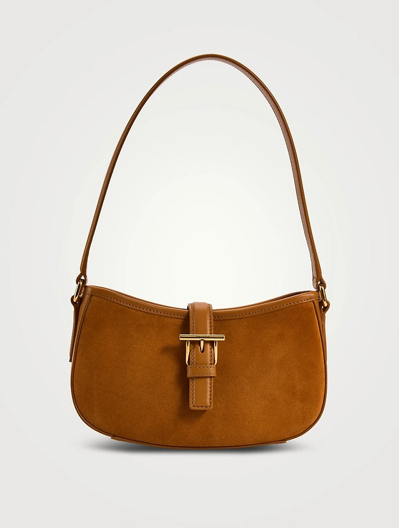 Mini T-Bar Suede Shoulder Bag