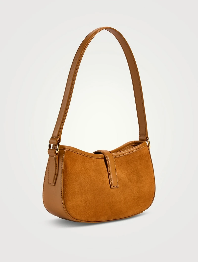 Mini T-Bar Suede Shoulder Bag