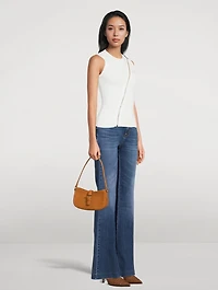Mini T-Bar Suede Shoulder Bag