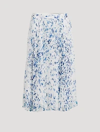 Cecily Pleated Chiffon Midi Skirt Floral Print