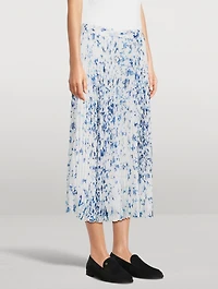 Cecily Pleated Chiffon Midi Skirt Floral Print