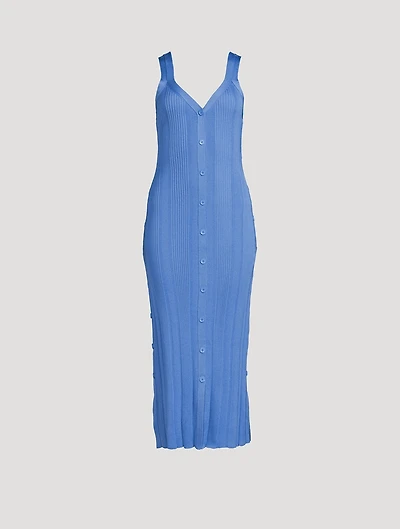 Ellis Column Rib-Knit Midi Dress