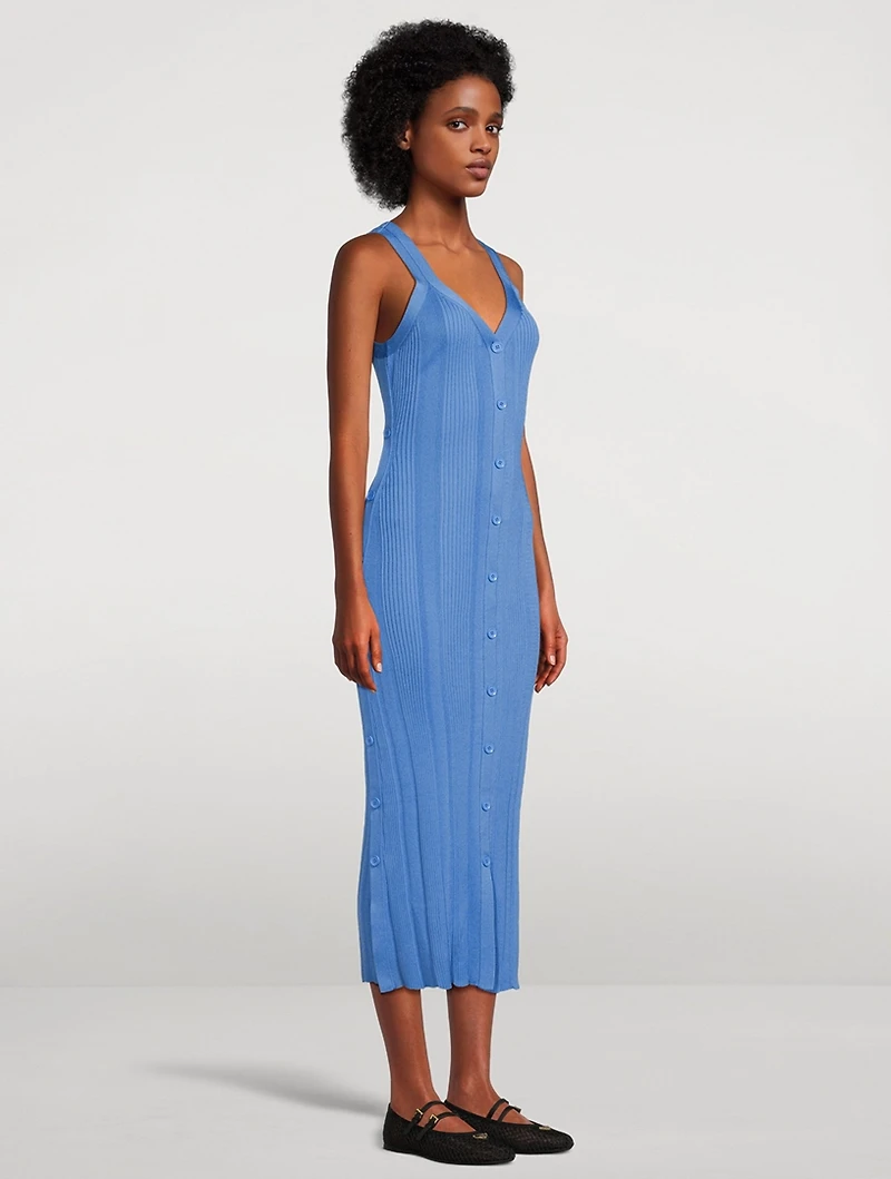 Ellis Column Rib-Knit Midi Dress