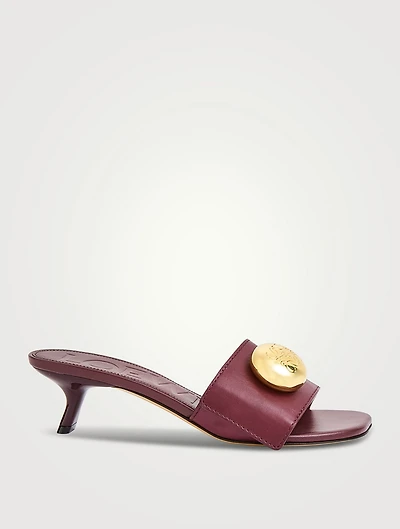 Pebble Leather Mules
