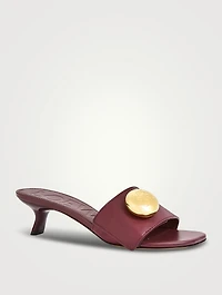 Pebble Leather Mules