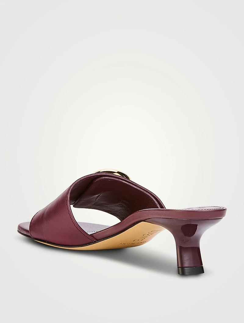 Pebble Leather Mules