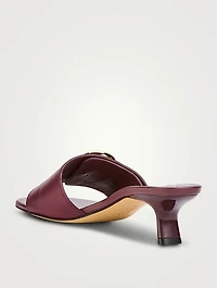 Pebble Leather Mules