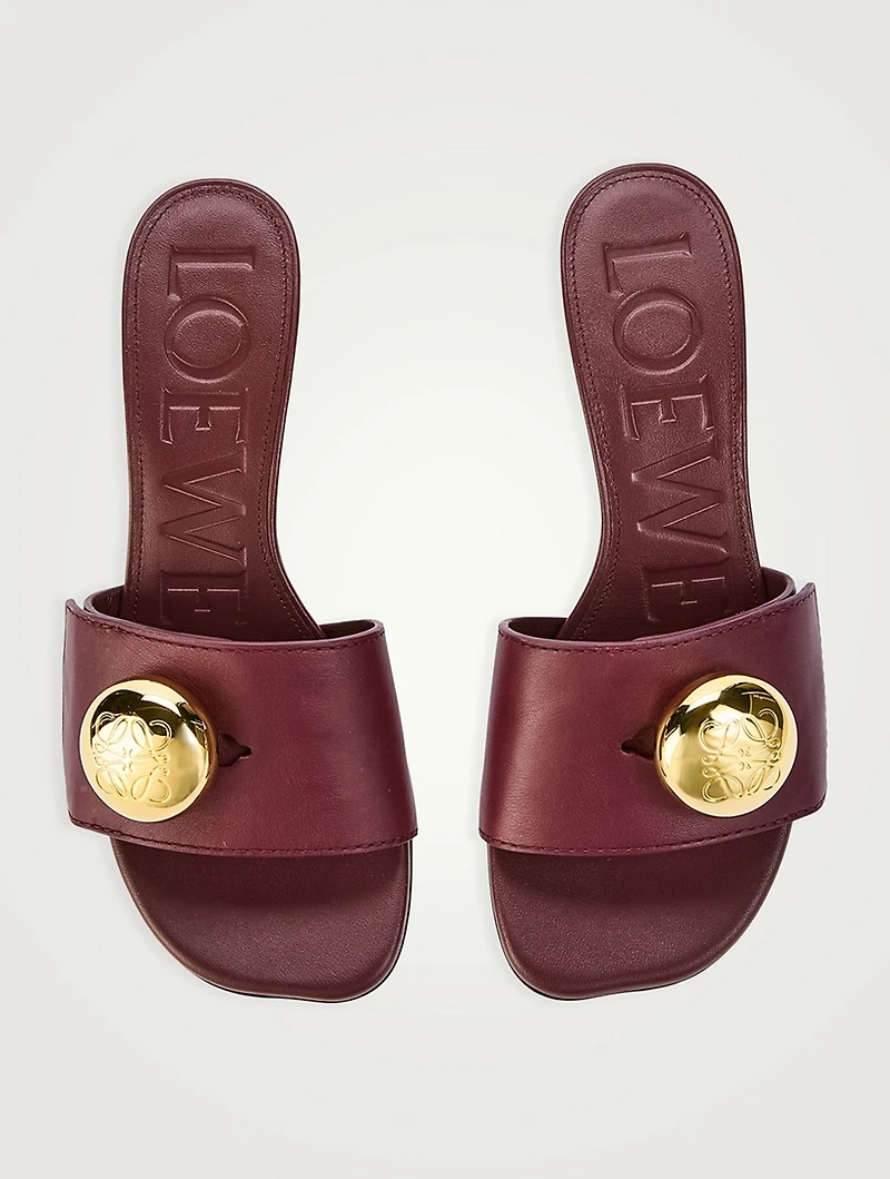 Pebble Leather Mules