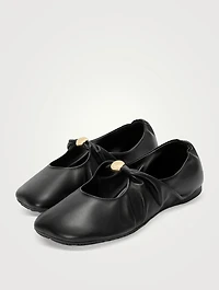 Pebble Leather Ballet Flats