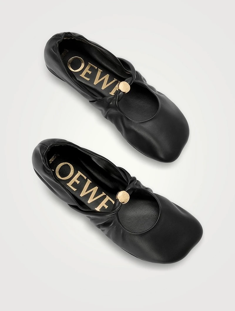 Pebble Leather Ballet Flats