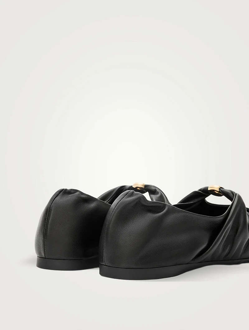 Pebble Leather Ballet Flats