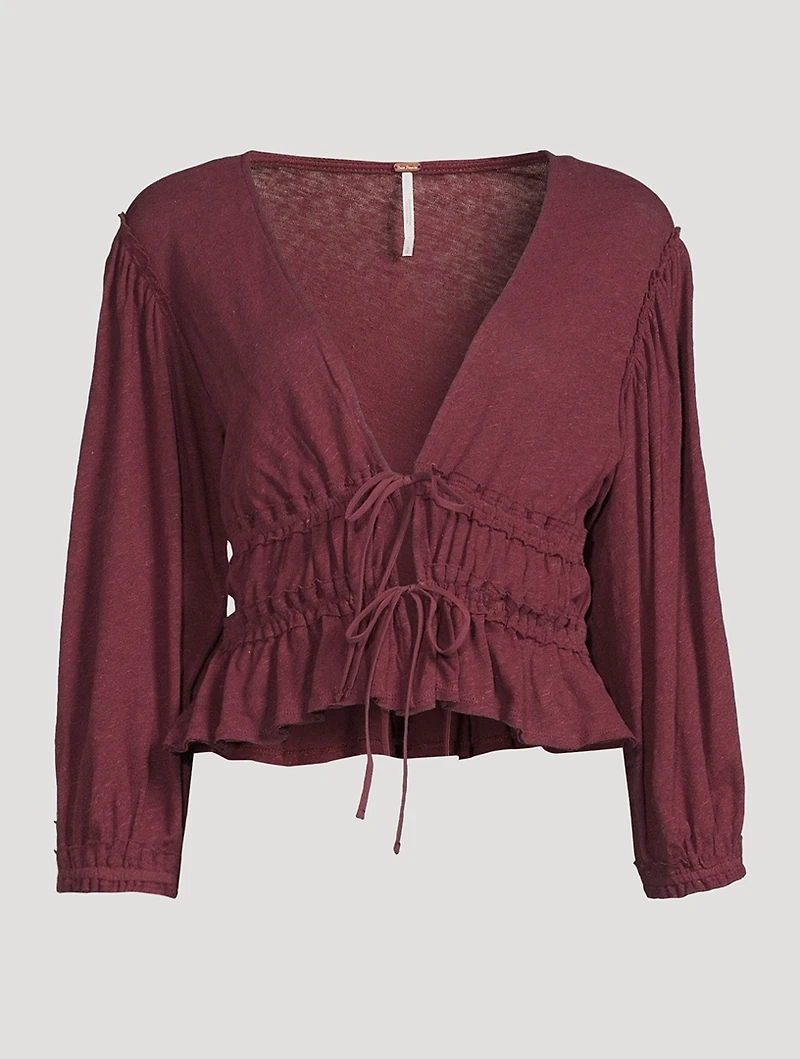 Let's Go Tie-Front Blouse