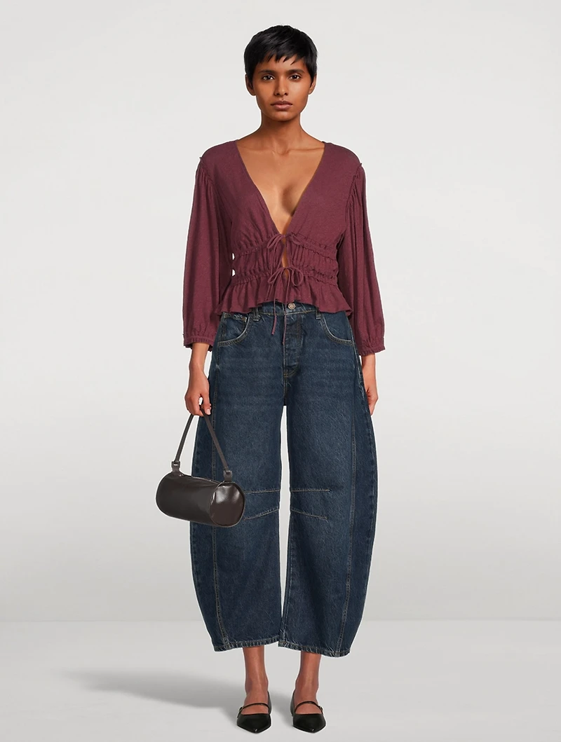 Let's Go Tie-Front Blouse