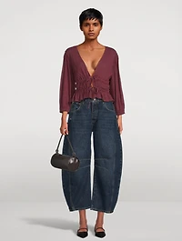 Let's Go Tie-Front Blouse