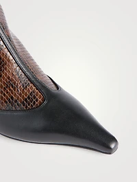 Sila Snakeskin-Embossed Leather Ankle Boots