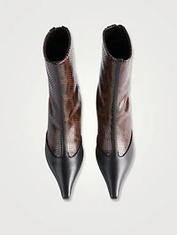 Sila Snakeskin-Embossed Leather Ankle Boots