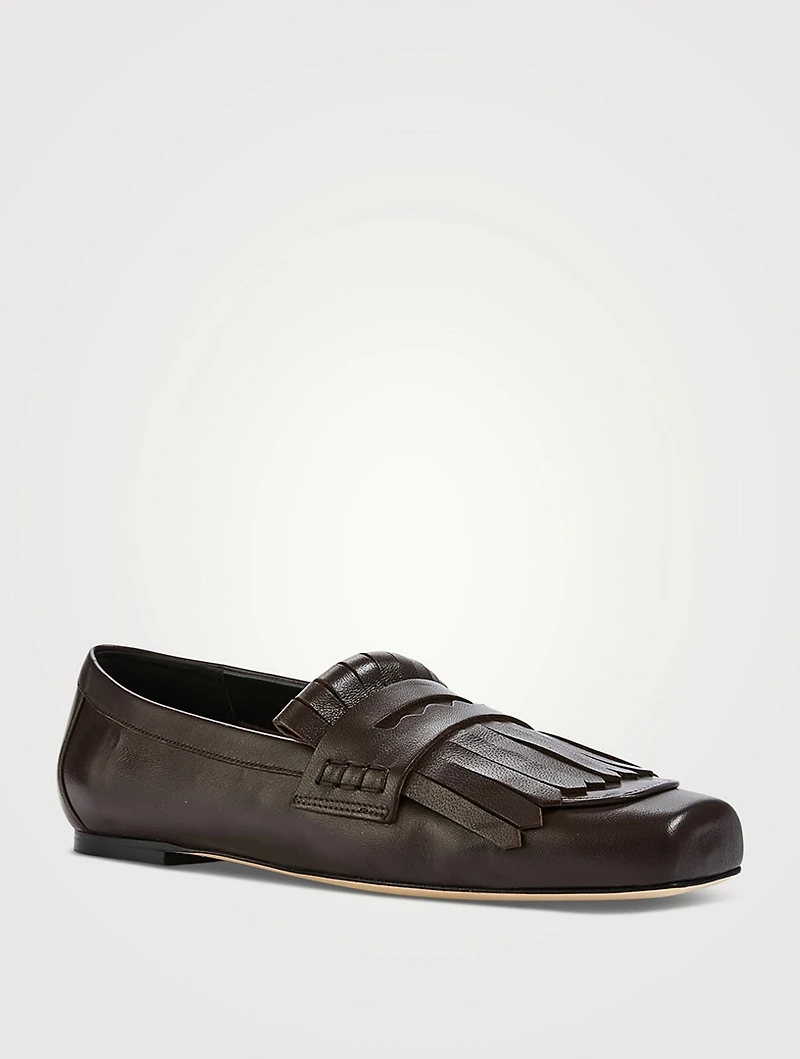 Belen Fringe Leather Penny Loafers