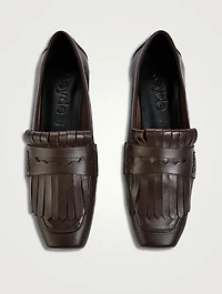 Belen Fringe Leather Penny Loafers